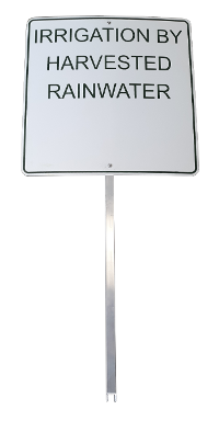 Metal Rain Harvesting Sign with Stand