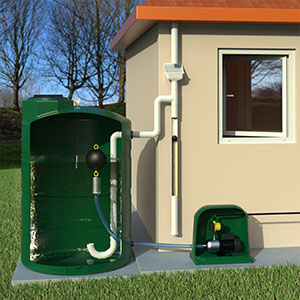 500 Gallon Preconfigured Above Ground Rainwater Collection System - Green