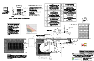 RainFlo 5,000 gallon underground fiberglass rainwater harvesting system with Optimax Industrial filter and RainFlo FI-1800 pump station and EcoBloc overflow infiltration system  