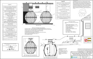 RainFlo 3400-IG: 3400 Gallon Complete Rainwater Harvesting System with RainFlo pump system, external Optimax Industrial rainwater filter and optional Graf Aqua Control rainwater system controller 