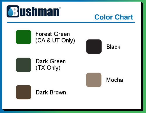 Bushman 5 Color Options Chart