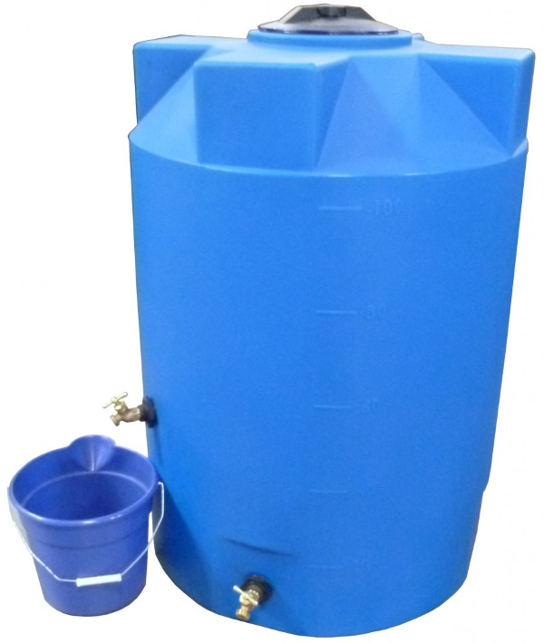 Emergency Water Storage 5 Gallon Water Tank - 4 Tanks - 5 Gallons Each  w/Lids + Spigot & Water Treatment - Survival Supply Water Container 