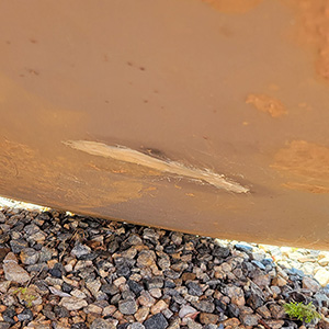 300 Gallon Snyder Rain Harvesting Tank Mocha- REPAIRED