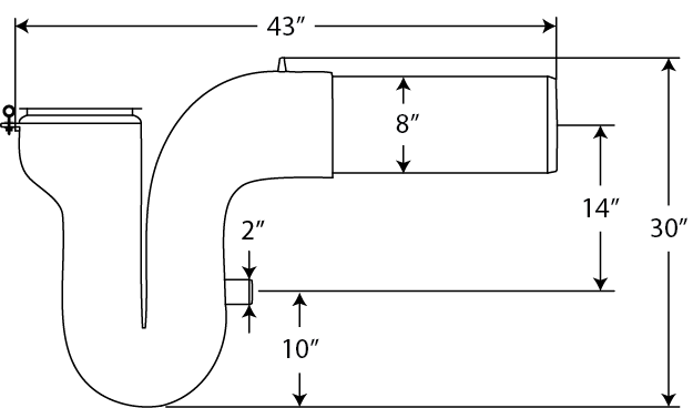 3P giant overflow siphon dimensions