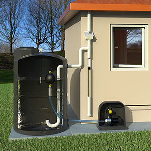 1000 Gallon Preconfigured Above Ground Open Top Rainwater Collection System