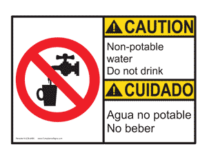 CAUTION (ANSI): Non-potable water. Do not drink. (Bilingual)