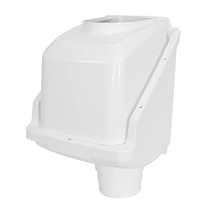 Leaf Eater Commercial Rain Head Downspout Filter with Hood, Polypropylene, 6 Inch Round