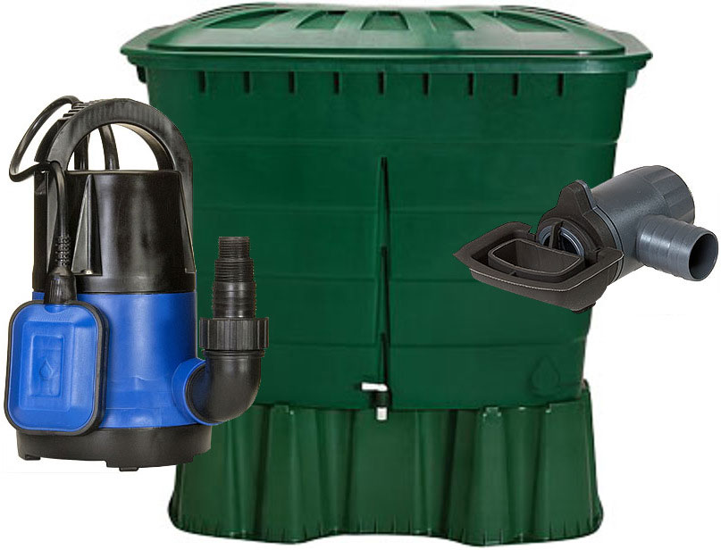 Graf Mondo 137 Gallon Rain Barrel with 1/2 HP Pump and Filter Package