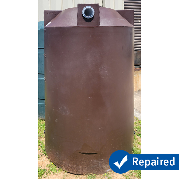 500 Gallon Bushman Rain Harvesting Tank Brown REPAIRED Rainwater Collection and Stormwater
