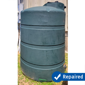 500 Gallon Bushman Rain Harvesting Tank Green- REPAIRED