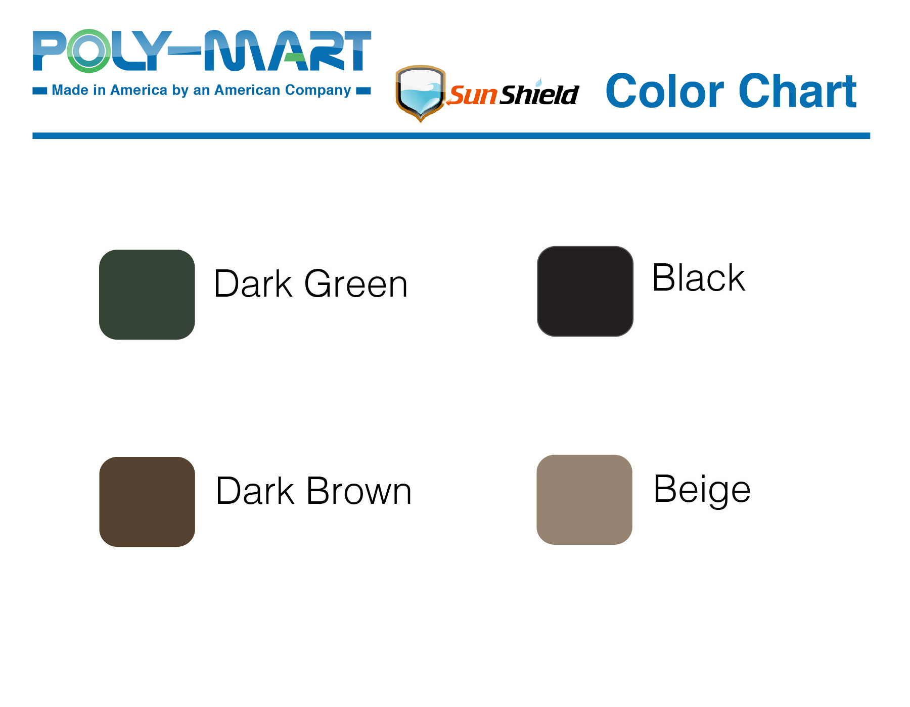 Poly Filter Color Chart