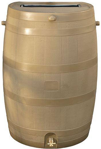Tan Flat Back Rain Water Barrel
