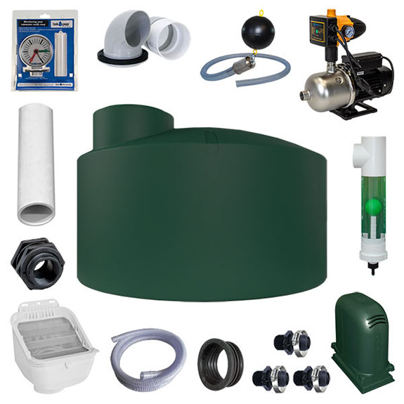 RainFlo 1100 Gallon Complete Above Ground Rainwater Collection System