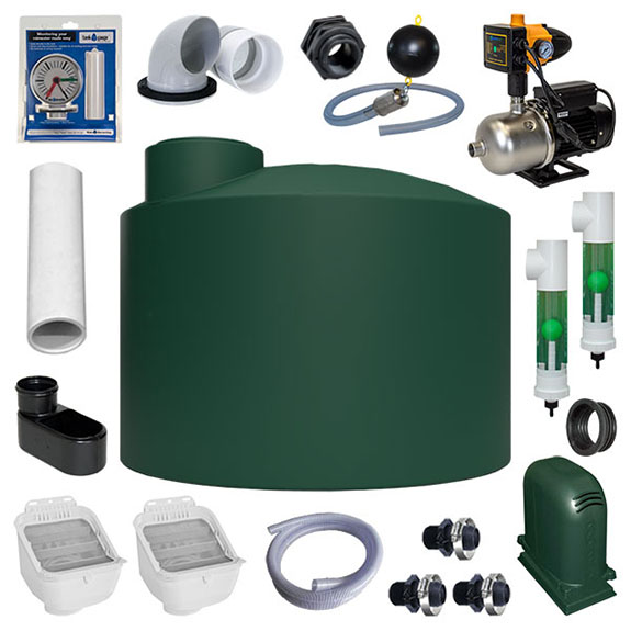 RainFlo 1550 Gallon Complete Above Ground Rainwater Collection System