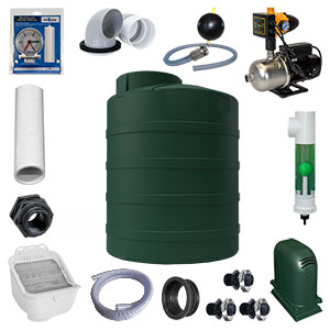 500 Gallon Preconfigured Above Ground Rainwater Collection System