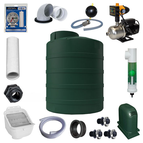 RainFlo 305 Gallon Complete Above Ground Rainwater Collection System