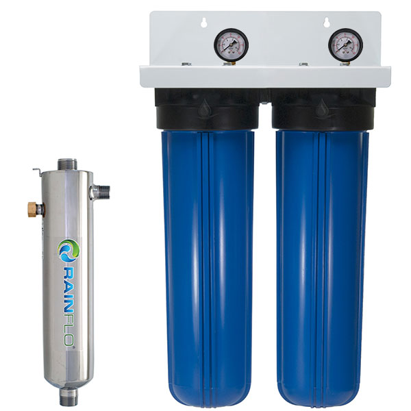 RainFlo Double 10 GPM Rainwater Purification Bundle, Blue, L-R