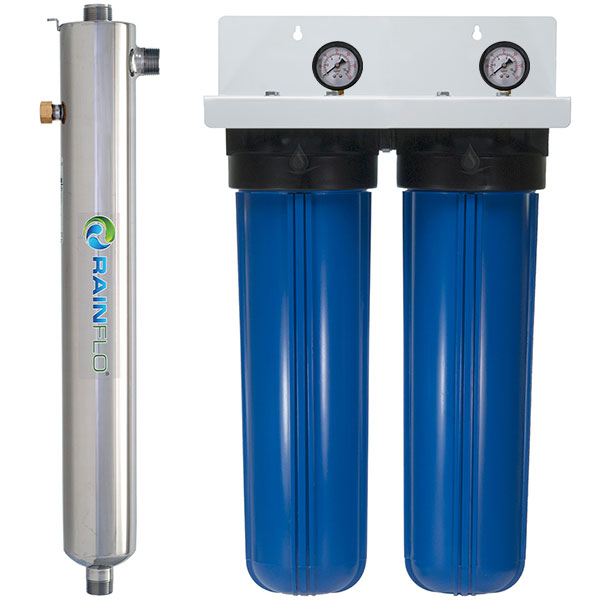 RainFlo 25 GPM Double Rainwater Purification Bundle, Blue, L-R