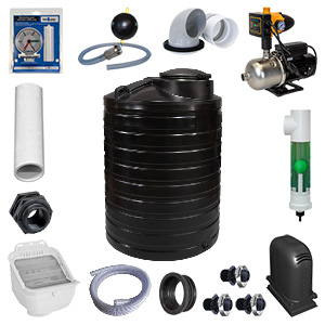 450 Gallon Preconfigured Above Ground Rainwater Collection System