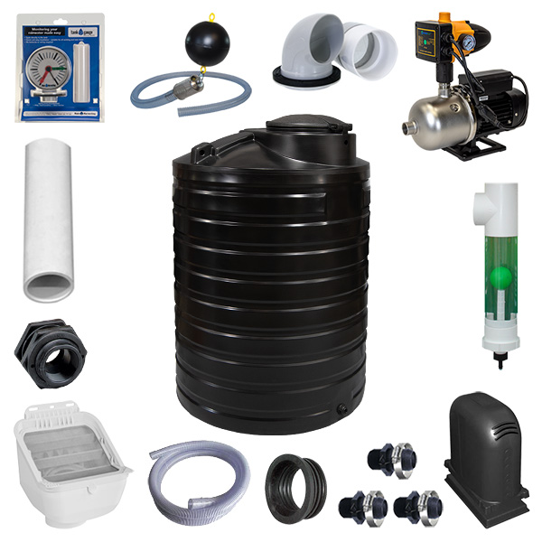 RainFlo 450 Gallon Complete Above Ground Rainwater Collection System