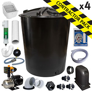 600 Gallon Preconfigured Above Ground Rainwater Collection Package - Contractor Pack