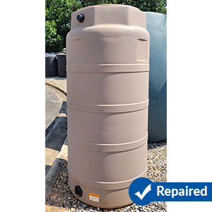 300 Gallon Snyder Rain Harvesting Tank Mocha- REPAIRED