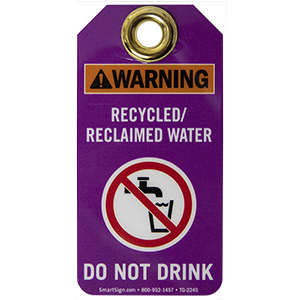 Recycled/Reclaimed Water ID Tag (Purple - Bilingual)